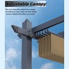 Aluminum Pergola, Outdoor Metal Pergola with Adjustable Canopy, Reinforced Frame Outdoor Shelter for Backyard, Garden and Deck - 3 of 4