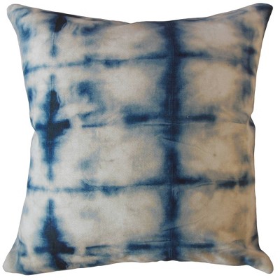 Square Throw Pillow White/Blue - Pillow Collection