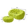 WJSHome Loveseat Bubble Sofa with Ottoman, Curved Couch, Comfy Upholstered Sofa, Mesh Fabric 3D Honeycomb Shape Modern Couch - 3 of 4