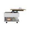 Vynxaria Lift Top Coffee Table ¨C Stylish Dark Brown Table with Casters and Concealed Storage - 3 of 4