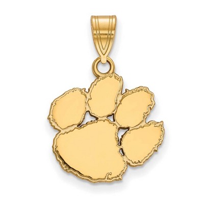 Black Bow Jewelry 14k Yellow Gold Clemson Tigers NCAA Medium Pendant