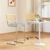 AZL1 Life Concept Dining Sets 2 Set of Cushioned Velvet Counter Stools featuring Wicker Backrests for Kitchen Seating, Gray, 18.9"*17.7"*39.4" - 2 of 4