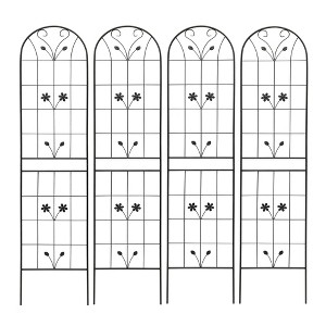 Lirago Black, 86.61"H * 19.68"W * 0.51"D, 4 pieces, Weatherproof Multi-functional Outdoor Screen - Laser-Cut Galvanized Steel Panel - 1 of 4