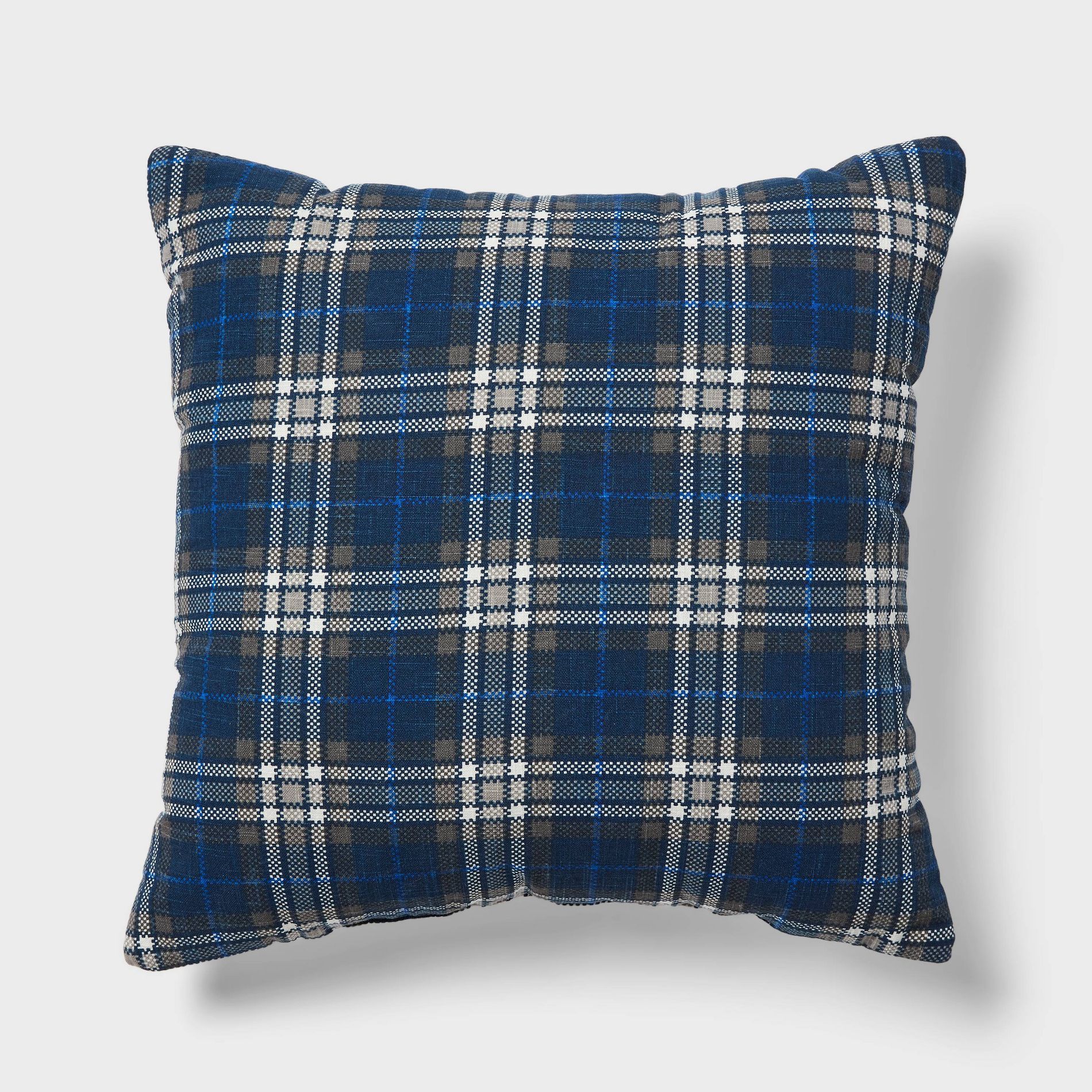 Decorative Throw Pillow Square Plaid Navy Blue - Room Essentials™