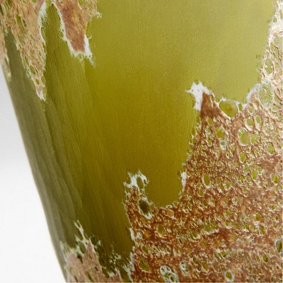 Green Handblown Glass Decorative Table Vase