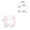 Gulches White Kitchen Cart with Microwave Shelf, Open Storage, Two-Door Cabinet, 32.8" H x 29.5" W x 15.7" D - 4 of 4