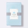 Polyester Rayon Fitted Crib Sheet - Solid Blue - Cloud Island™ - image 4 of 4