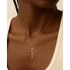 Molenia Birthstone Cross Necklace for Women, Gold Plated Rose Flower Pendant 925 Silver Faith Christian Religious Jewelry Baptism Gift Christmas - 2 of 4