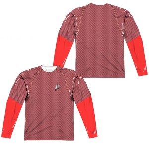 Men's Star Trek Movie Engineering Uniform Front Back Print Long Sleeve Costume T-Shirt - 1 of 4