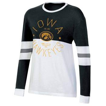 NCAA Iowa Hawkeyes Women's Long Sleeve Color Block T-Shirt
