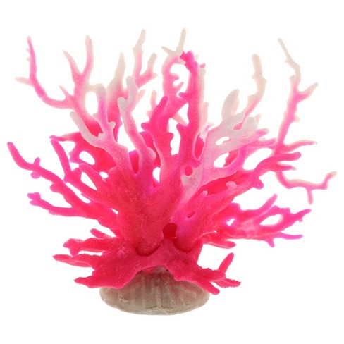 Unique Bargains Colorful Coral Reef Decor Mini Faux Coral Decor for  Aquarium Decorations 6.5x5.83 1 Pcs Pink White