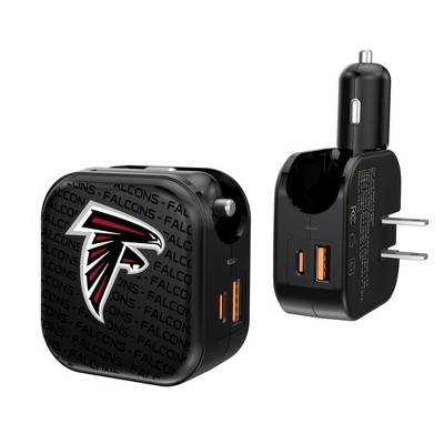Atlanta Falcons Text Backdrop 18-Watt 2 in 1 USB A/C Charger