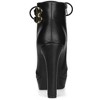 Allegra K Women's Lace Up Round Toe Platform Block Heels Ankle Boots - 4 of 4