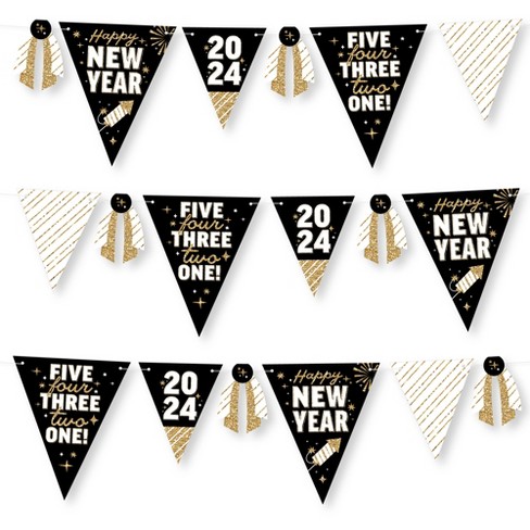 Big Dot Of Happiness Hello New Year - Diy 2024 Nye Party Pennant Garland  Decoration - Triangle Banner - 30 Pieces : Target