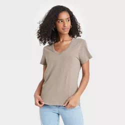 Women's Short Sleeve V-Neck T-Shirt - Universal Thread™  Gray XXL