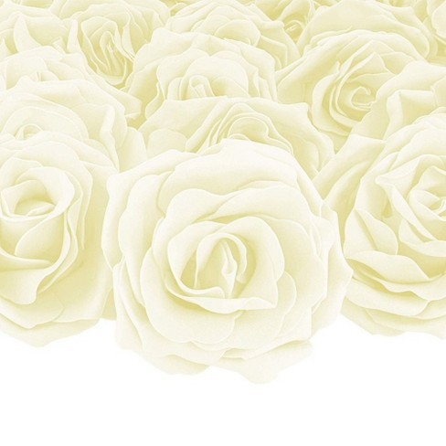 12 Artificial Foam Rose Flower Heads Home Wedding Decor 