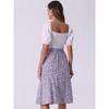 INSPIRE CHIC Women's Print Floral Peasant Elastic Waist A-Line Midi Skirts - 4 of 4