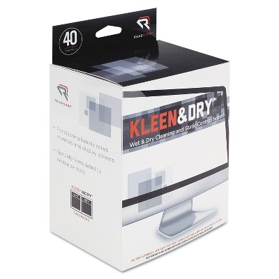 Read Right Two Step Screen Kleen Wet and Dry Cleaning Wipes 5 x 5 40/Box RR1305