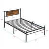 PAGED Metal Platform Bed Frame with Wood Panel Decor Headboard, Multi-Size Durable Designs for Contemporary Bedrooms, Adults & Teens - 3 of 4
