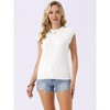 INSPIRE CHIC Women's Cap Sleeve Summer Crew Neck Lightweight Crochet Knit Sweater Tops - 3 of 4