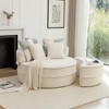 ORRD Oversized Round Barrel Chair with Ottoman, 5 Pillows Chenille Upholstered Lounge Armchair for Living Room, Bedroom, Reading Nook - 3 of 4