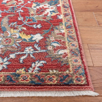 Rust and Ivory Synthetic Rectangular Area Rug, 5'1" x 7'5"