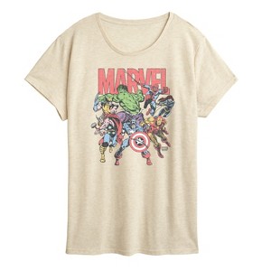 Women's - Marvel - Marvel Group Faded Short Sleeve Graphic T-Shirt - 1 of 4