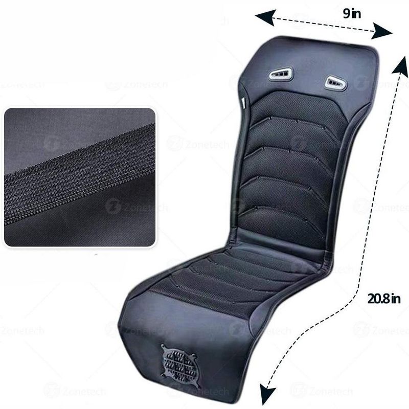 Zone Tech Cooling Car Seat Cushion Black 12V Automotive Massager Car Seat Cooler Pad Air Conditioned Seat Cover. Perfect for summer Road Trips, 4 of 8