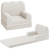 Kids Couch,Convertible Teddy Fleece Fabric Toddler Sofa Chair, Soft Fold Out Couch Lounger for Kids, Comfy Children's Sofa Bed for Playroom - 2 of 4