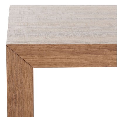 Natural Brown Wood Veneer Rectangular Cocktail Table