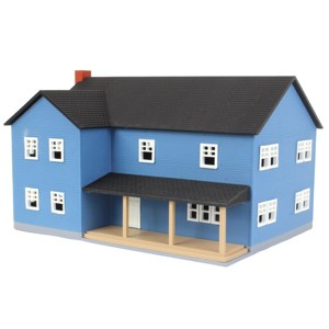 1/64 Large Two Story Farm House w/ Porch, Deck, Chimney, Blue 3D Printed RW-13 - 1 of 4