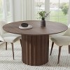 Dovelina Mid-Century Round Dining Table Wood Kitchen Table for 4 People - Walnut - 4 of 4
