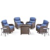 Buenhomino 5/7pcs Outdoor Patio Outdoor Conversation Fire Pit Set with Swivel Rocker Armchairs for Garden, Poolside, Backyard - 2 of 4