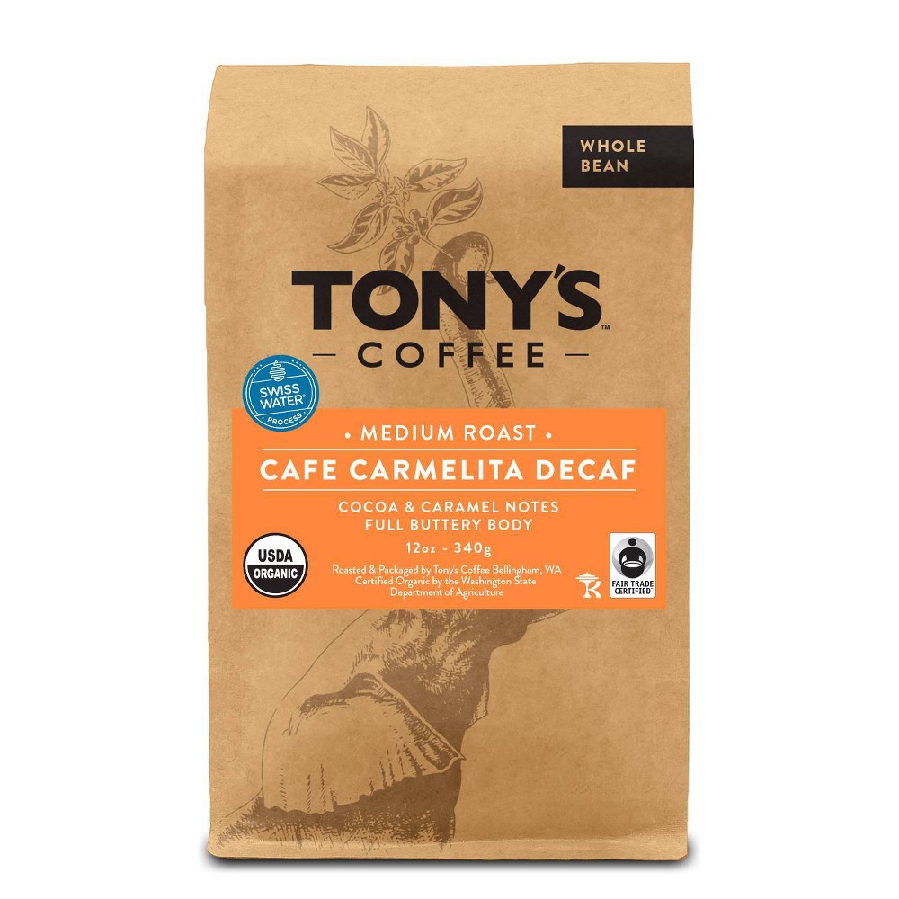 Photos - Coffee Tony's  Carmelita Decaf Whole Bean Medium Roast  - 12oz