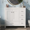 Bathroom Vanity with Sink Combo, White Solid Wood Freestanding Cabinet with Drawers & Soft-Close Doors, Modern Storage Vanity Set-Maison Boucle - 2 of 4