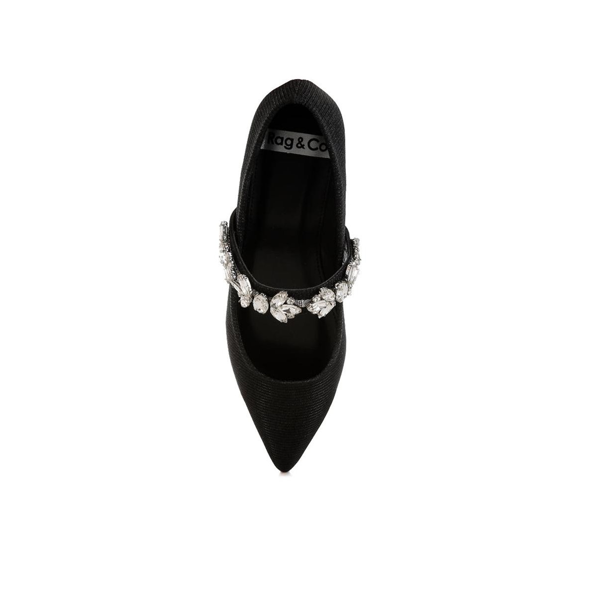 Обувь Rag & Co Womens Flavia Diamante Brooch Glitter Ballerinas 6 — фото 5