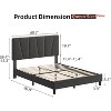 Twin/Full/Queen/King Size Bed Frame with Adjustable Headboard, Linen Upholstered Twin Platform Bed Frame with Strong Wooden Slats - 2 of 4