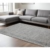 Gray And Dark Gray Wool Medallion Hand Woven Area Rug - 2 of 4