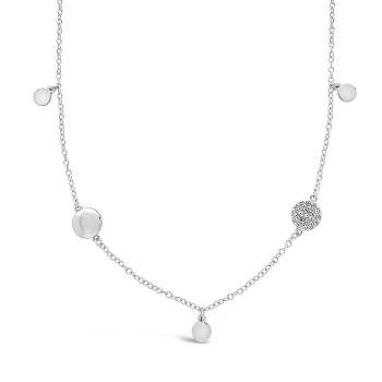 SHINE by Sterling Forever Long CZ Disk Station Necklace