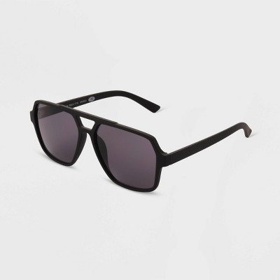 Men's Rubberized Plastic Aviator Sunglasses - Original Use Black: Scratch-Resistant, UV Protection - image 2