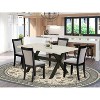 HomeStock 5-Piece Natural Oak Finish Solid Wood Top Dining table with 4 Chairs - 2 of 4