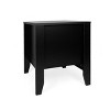 Gulches Modern Nightstand with Drawer & Open Shelf, 2-Tier Mid-Century Wood Bedside Table, Faux Wood Bedroom Side Table for Small Spaces, Black - 4 of 4
