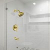 Cobbe Brushed Gold Shower Faucet Set with 10 Settings Shower and Tub Spouts Single Handle Wall Mounted Shower Tub Set with Valve - 3 of 4