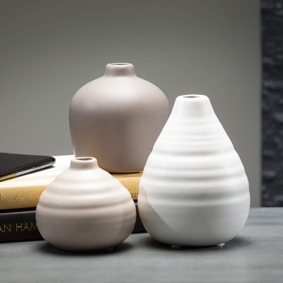 Neutral Ceramic Bud Table Vase Set of 3