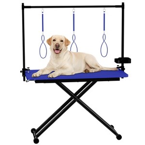 47inch X-Lift Dog Grooming Table with Adjustable Height, Mesh Tray, Tool Organizer & Noose – Foldable Pet Grooming Station for Home Use - 1 of 4