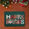 Unique Bargains Christmas Place Mats Linen Brown Green 13"x17.7" 2 Pcs - 2 of 4