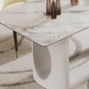 NicBex Dining Table Sintered Stone Composite Tempered Glass Table with Carbon Steel Base for Dining Room - 3 of 4