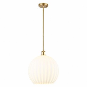 White Venetian - 1 Light Stem Hung Pendant In Modern Style-16.63 Inches Tall and 13.75 Inches Wide - 1 of 1