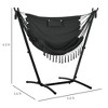 Boho Patio Hammock Chair Hanging Lounge Swing with Stand and Side Pocket & Headrest - 3 of 4