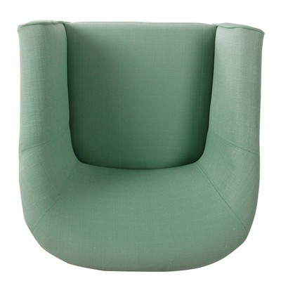 Aqua Textured Faux Leather Barrel Accent Chair